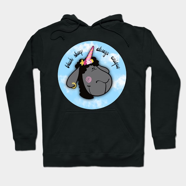 Black sheep always unique Hoodie by nasia9toska